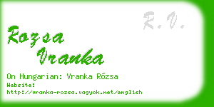 rozsa vranka business card